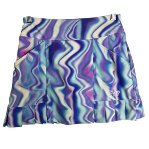 Tzu Tzu Swirl Print Pleated Tennis Golf Skirt Shorts Athletic Skort XS USA